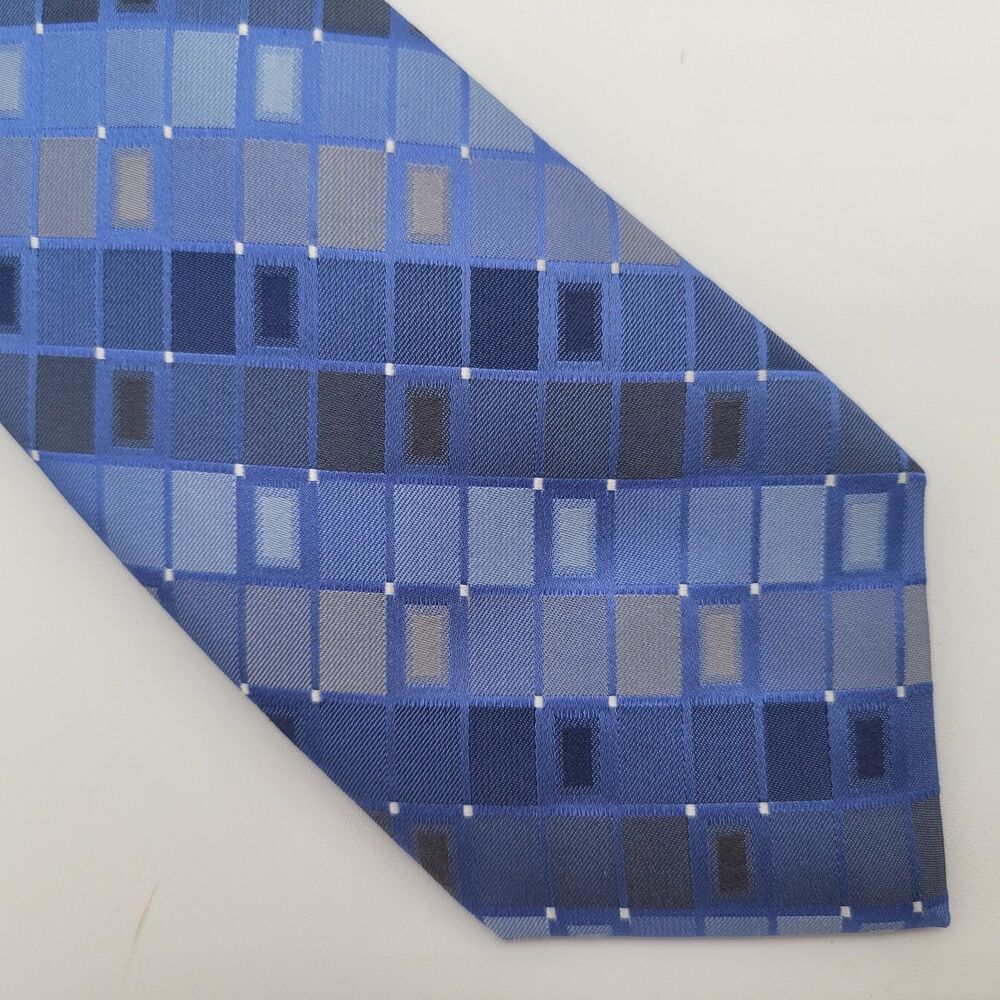 Madison Embroidered Silk Tie Blue OS